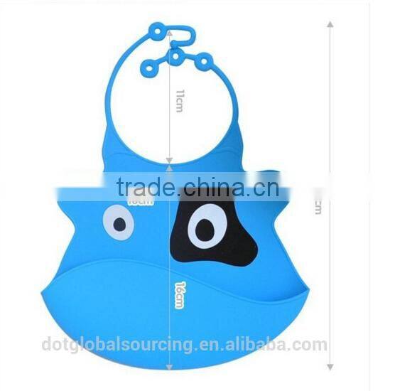 High Quality Recycle Soft Silicone Cartoon Large Infant Baby Bib
