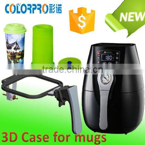 Hot combo set 3d mini vacuum heat sublimation transfer machine+sublimation transfer paper/ ink with mugs/phone cases