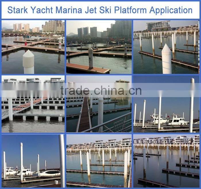 Marine plastic pile cap for marina dock