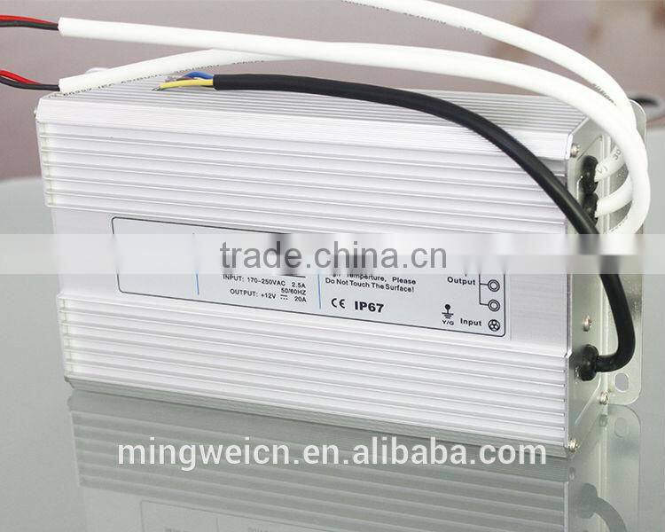UL approved Waterproof LED switching power supply 250w 12v two years warranty