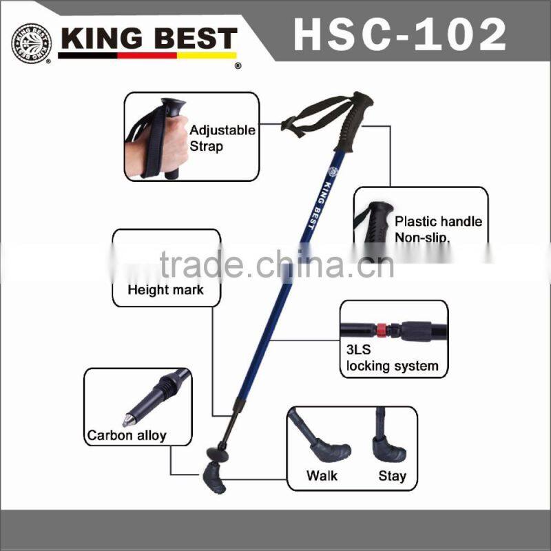 KING BEST Popular 2-SECTION nordic walking stick carbon trekking pole walking nordic walking stick