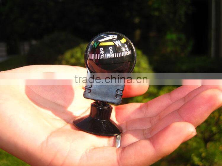 Adjustable ball shape automobile car compass with adhesive disk sucker