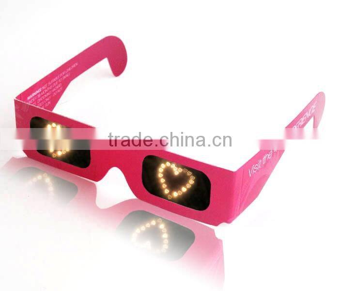 Romantic Love Heart diffraction glasses, Paper glasses gift to brand the glasses with your logo and website, 3D-World Glasses