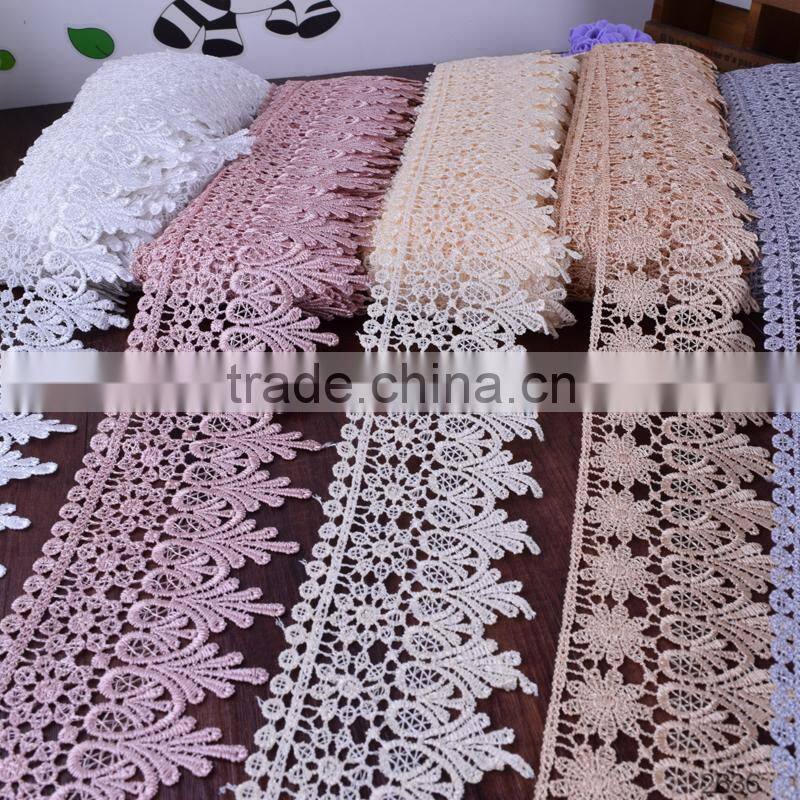 New arrival french chemical lace ployester lace trim wholesale for bridal lace trim wide:8cm