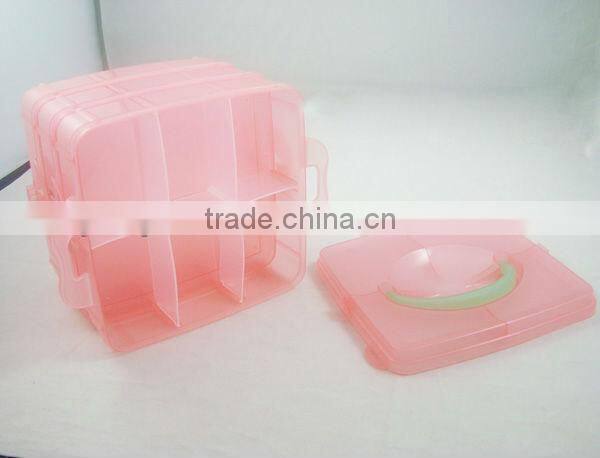 Plastic pretty compartment storage box with lids