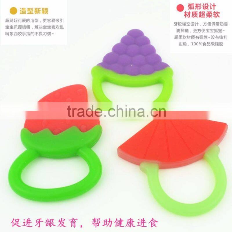 New Product Food Grade silicone funny baby fruit teether