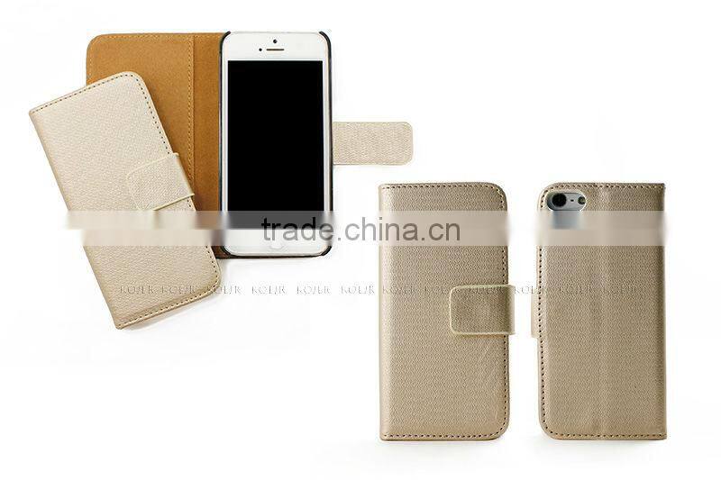 Book Style PU Leather Flip Case for iPhone 5