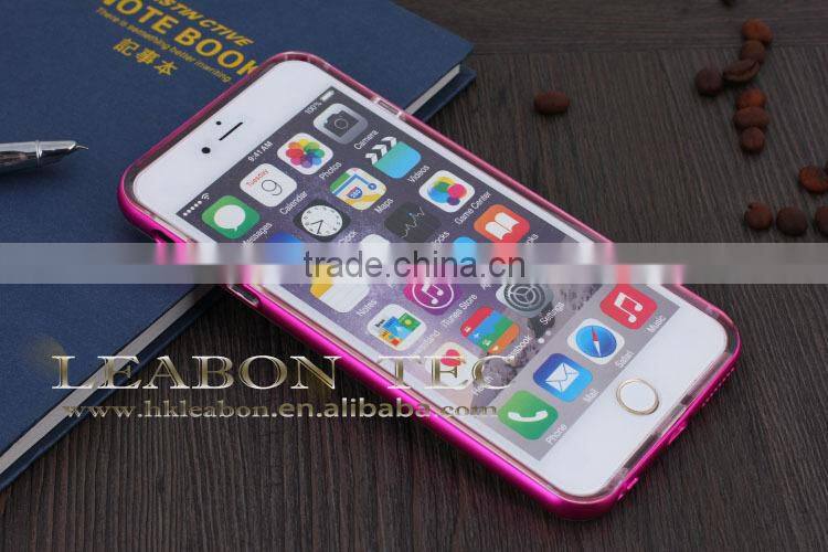 Ultra Thin Metal Aluminum Bumper with transparent tpu For iPhone 6 Metal Bumper