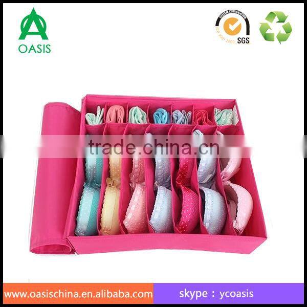 Oxford folding bauble storage box/14-dividers socks and bras storage box