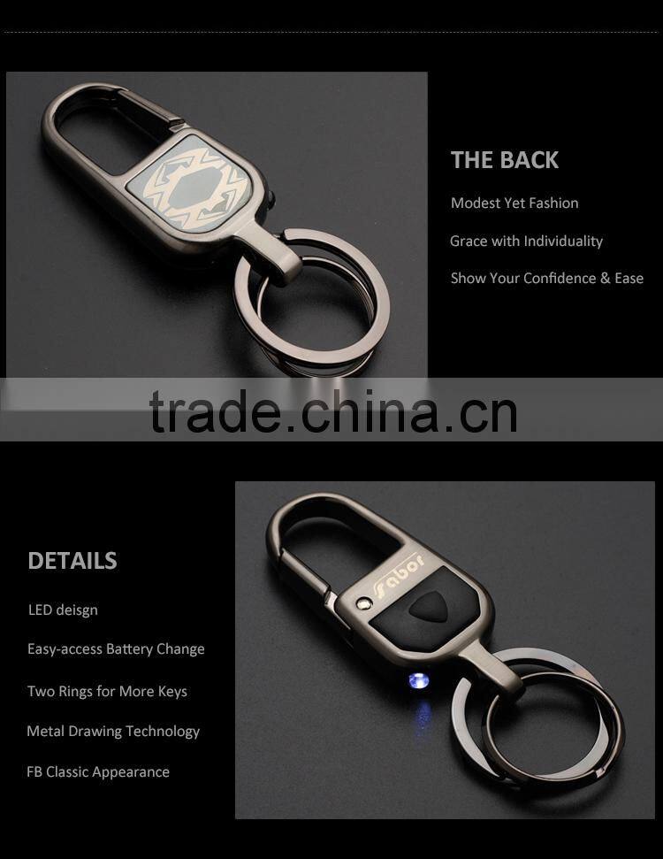 Luxury Dual Ring Men's Flashlight LED keychain