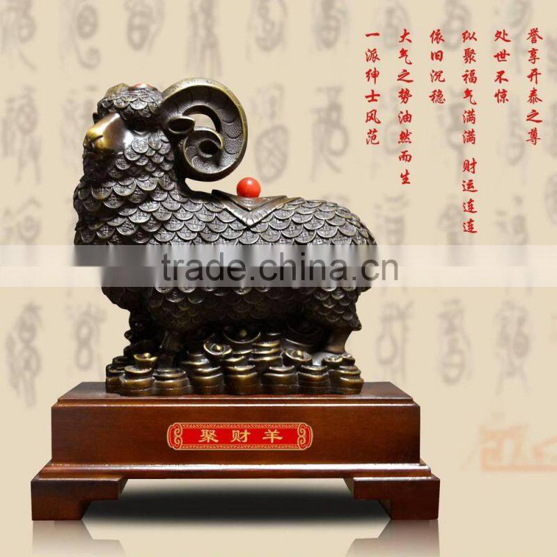 chinese metal goats desktop for company decoration