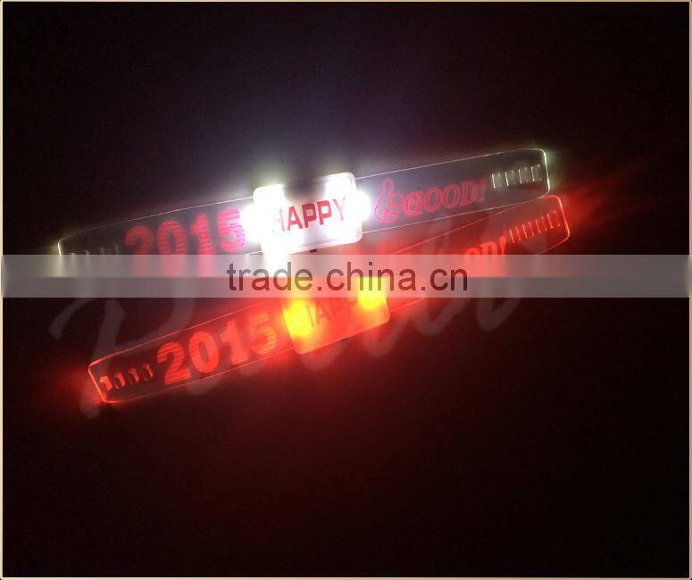 Party favor colorful happy led lighting wristbands glow in the dark