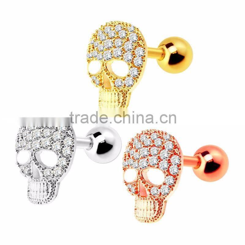 Skull Cartilage Helix Ear Tragus Earring