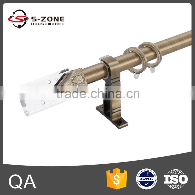 curtain rod and accessories with decorative glass curtain rod finial