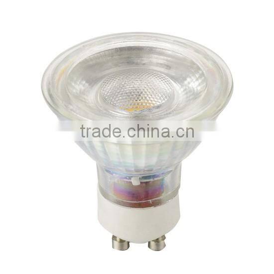 Glass gu10 spotlight high quality cob smd 5w led gu10 cup