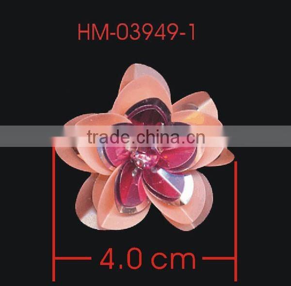 Handmade Hot Pink Silver Pink Rhinestone Sequin Applique Patch