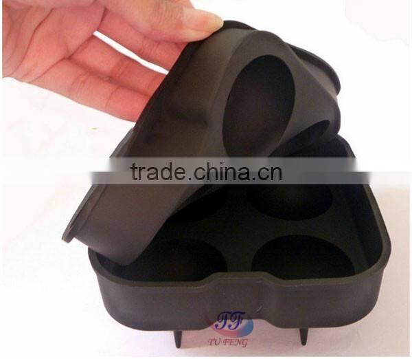 2015 hot sale flexible ball shape silicone ice cube tray with private label