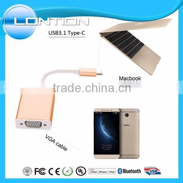 USB-C hub digital av multiport adapter USB3.1 type c to vga adapter For Apple Macbook 12" & LENOVO ZUK Z1 OTG Nexus 6