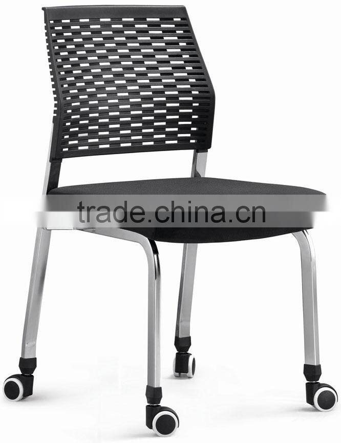 2016 convenience design computer chair with castor, black pp chair,computer chair for desk