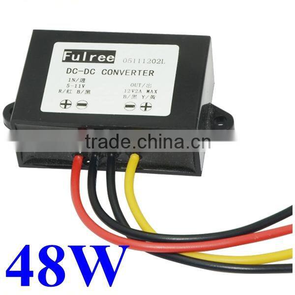 Waterproof step up voltage regulator 5v 6v 8v 9v to 12v 4A boost converter power supply module 48W for led ,monitor ,etc