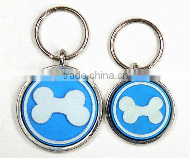 Soft PVC dog key chain key ring. flexible key chain waterproof pet accessories, Dog tag, pet tag, ID tag ,name tag