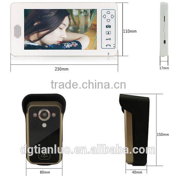 Night Vision Apartment Building Wireless Security System Monitor and Camera