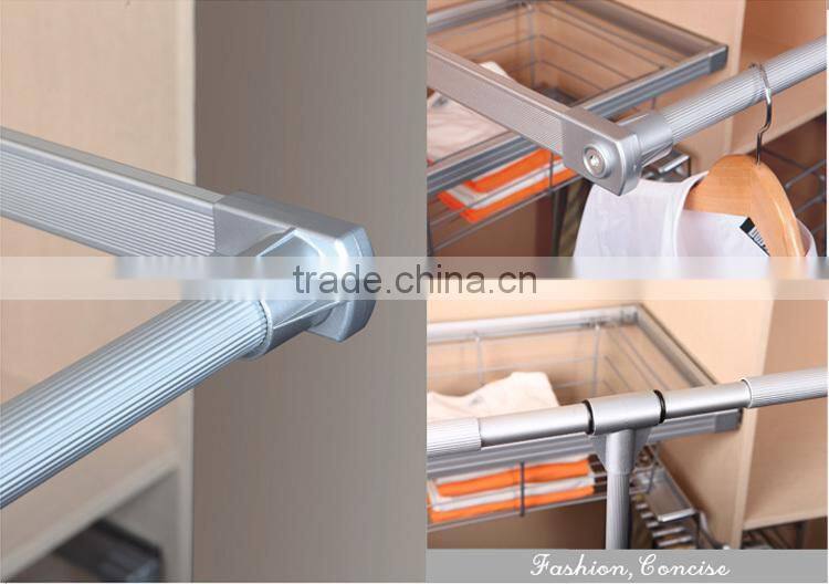 Aluminum wardrobe hanging rail