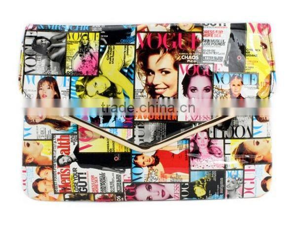 2014 newest trendy magazine clutch bag envelope evening bag