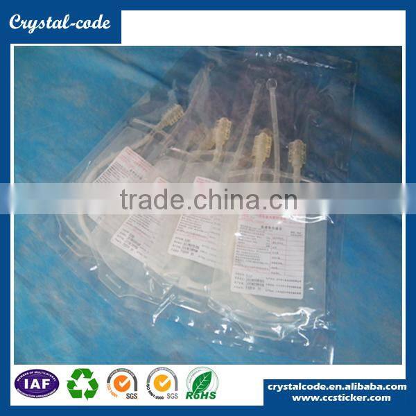 UV coating soft plastic semi gloss paper test tubes label for blood tubes