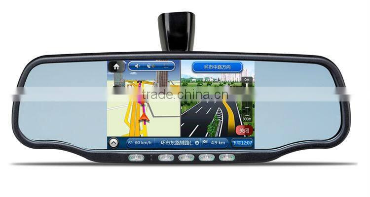 2013 New Arrival !Rear View Mirror Device +GPS navigation+ Car DVR+blutooth+free map+cheap price