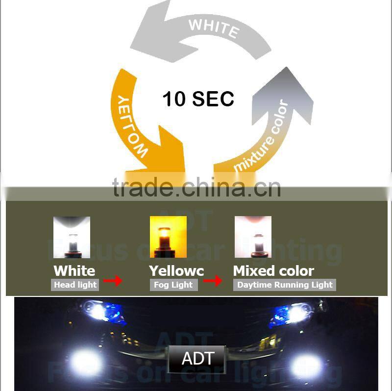 Hot sell 20W USA CR LED fog light dual color H8/H10/H11/9005/9006/H16 color changing fog lamp canbus headlights for VW for Golf5