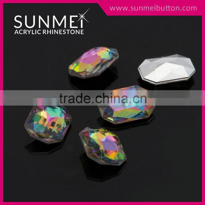 Fancy Color Octagon Pointback Acrylic Diamond Stone Decoration