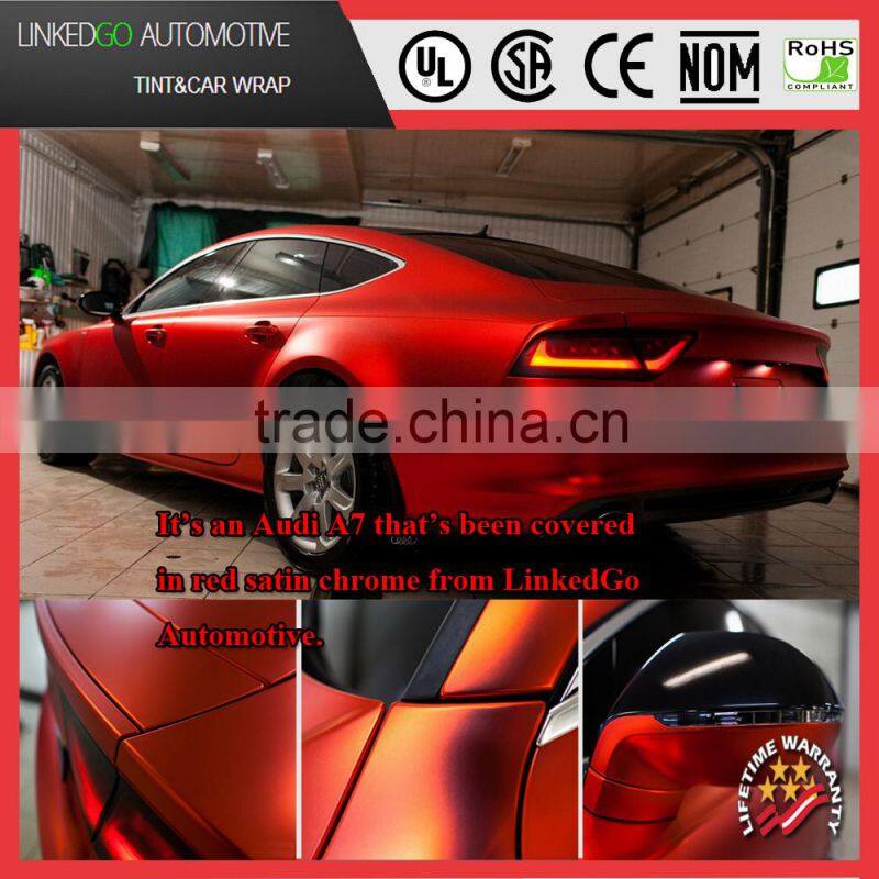 Metallic Pearl white Matte bubble free car wrap for stretchable Pearl white satin chrome vinyl sticker 1.52*20m