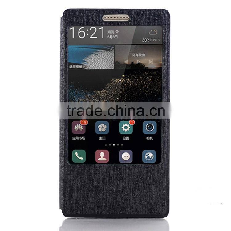 High quality PU window flip case for huawei p8 max with kickstand function