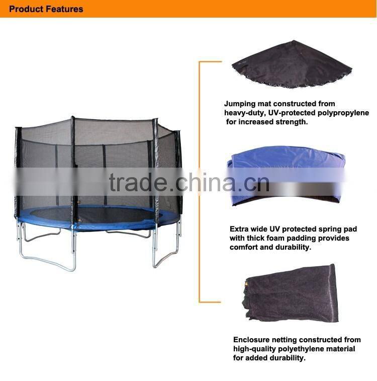 8ft Big Outdoor Trampoline with Safety Enclosure