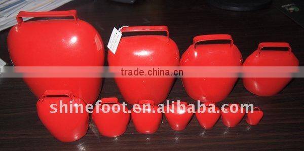 1.5inch colorful painted cow bell A4-C018 with leather strap and keyring as promotional gifts (E146)