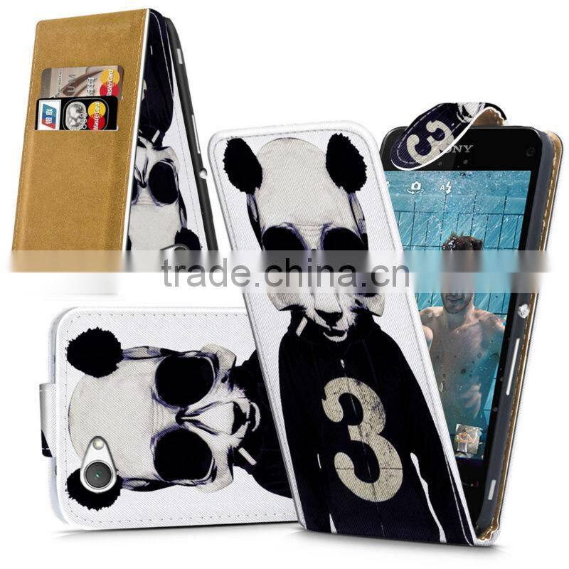 Compact High Quality Print Flip PU Leather Case Cover,Mobile Phone Case For Sony Xperia Z1