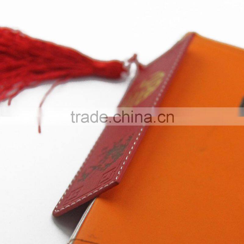 leather bookmark with tassel lace