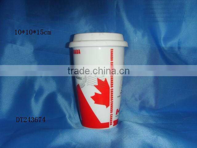 double layer cup with silicone lid
