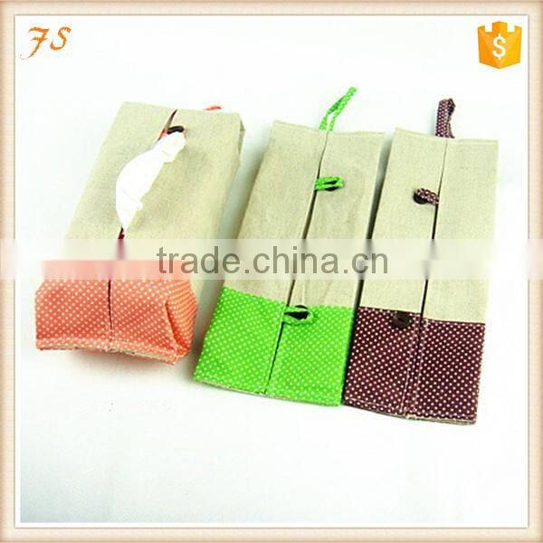 Cartoon fabric cotton and linen tissue box