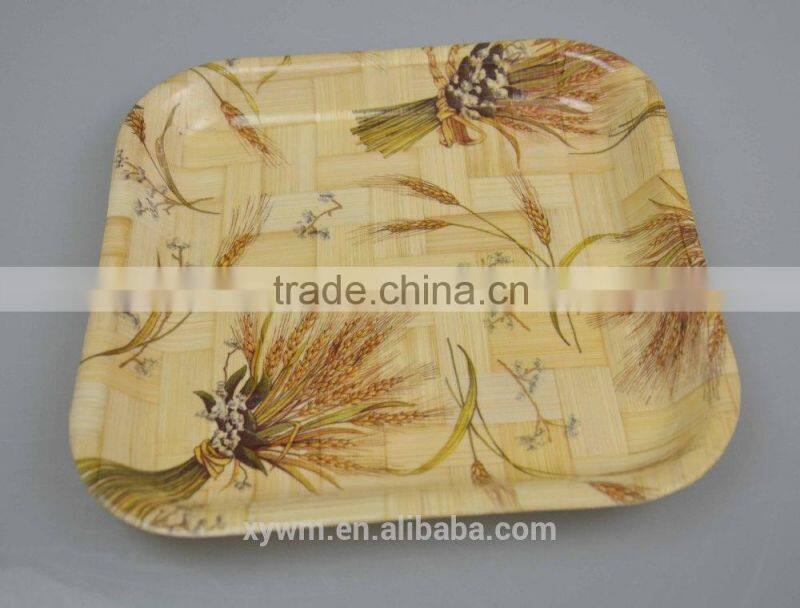 woven bamboo home basics serving tray with different decorative