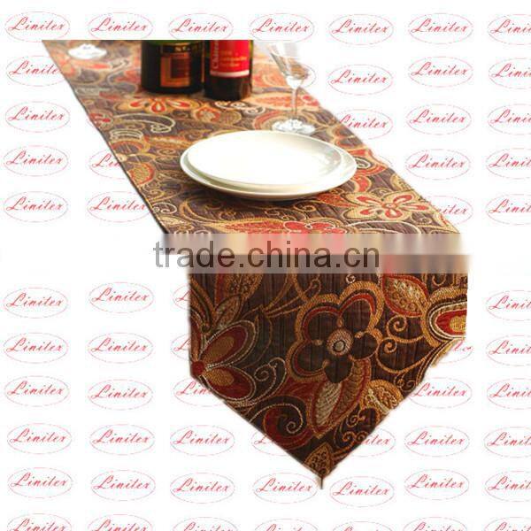 Polyester jacquard shining satin table runner, wedding banquet table runner