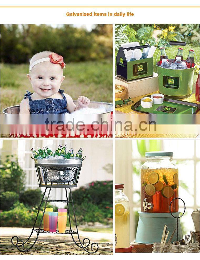 Large Metal Personalized Beverage Galvanized Tub