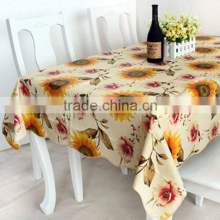 2014 newest fruits printed pattern pvc/peva vinyl tablecloth/cover with waved/lace edge
