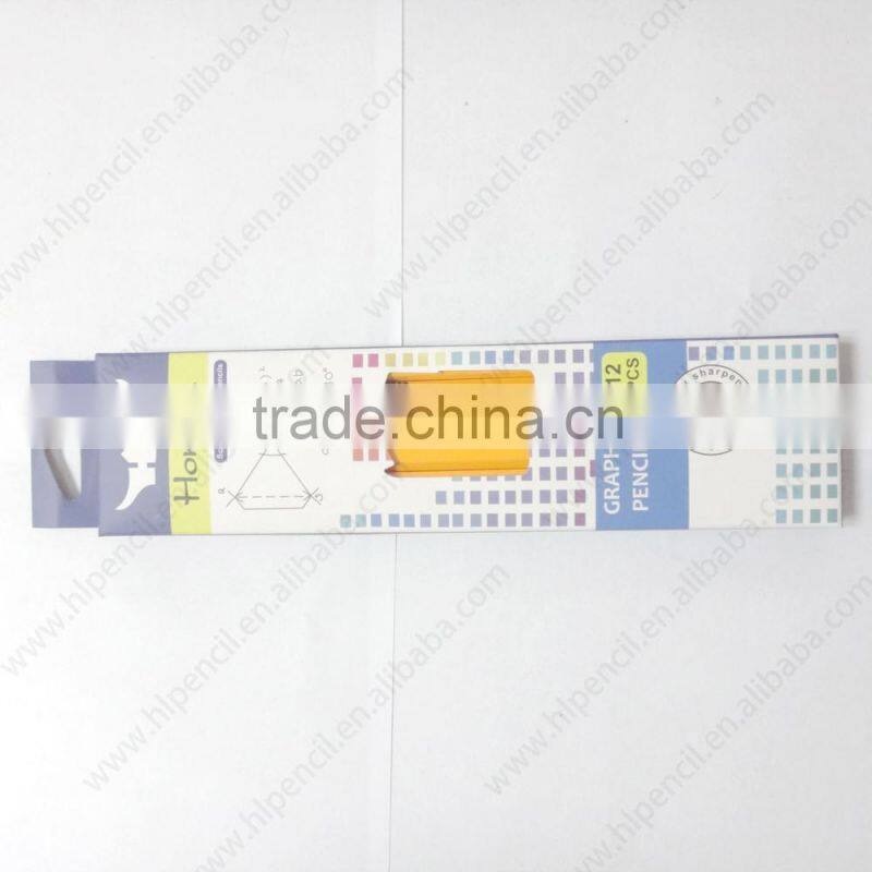 Yellow HB pencil with eraser