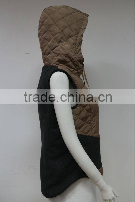 Lady's Fashion Down Vest Jacket OEM Service Women Winter Outdoor Vest