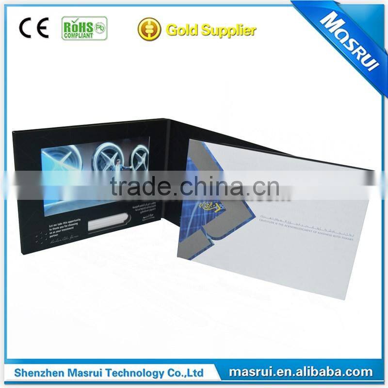 4.3Inch Multi - pages Video Booklet for Trade Show , 512M lcd video brochure card