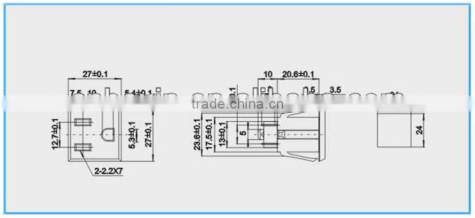Snap in type copper socket 110v ac power socket