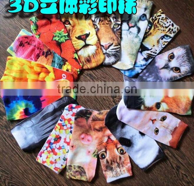 Factory wholesale 3D digital print men sports socks
