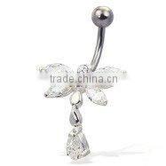 Fashion 316 surgical steel butterfly navel belly ring piercing jewelry